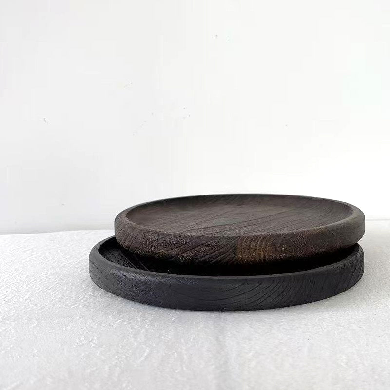 Wooden fire-resistant round display rack for balcony potted plants, fruit, and candies