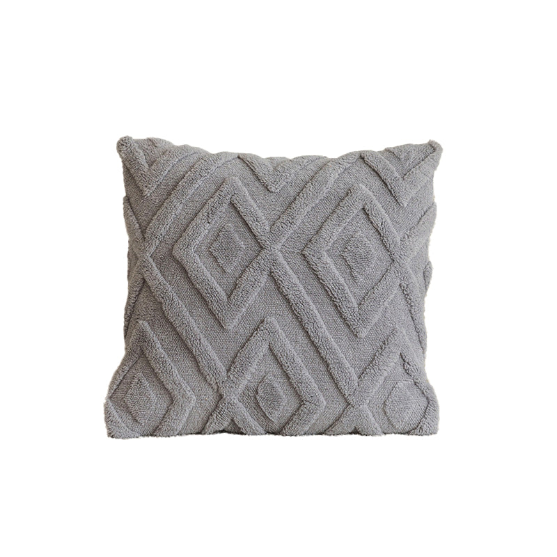 Diamond-patterned plush cushion cover ¨C modern minimalist designԼ
