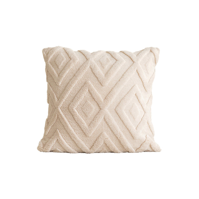 Diamond-patterned plush cushion cover ¨C modern minimalist designԼ