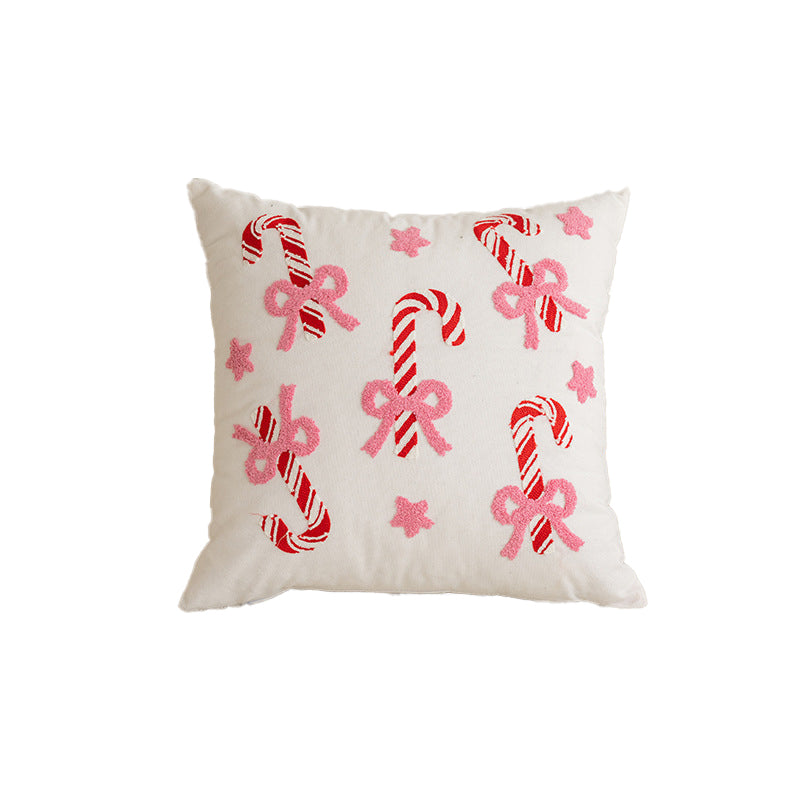 Christmas-themed towel-embroidered throw pillow cover for sofa backrest decoration