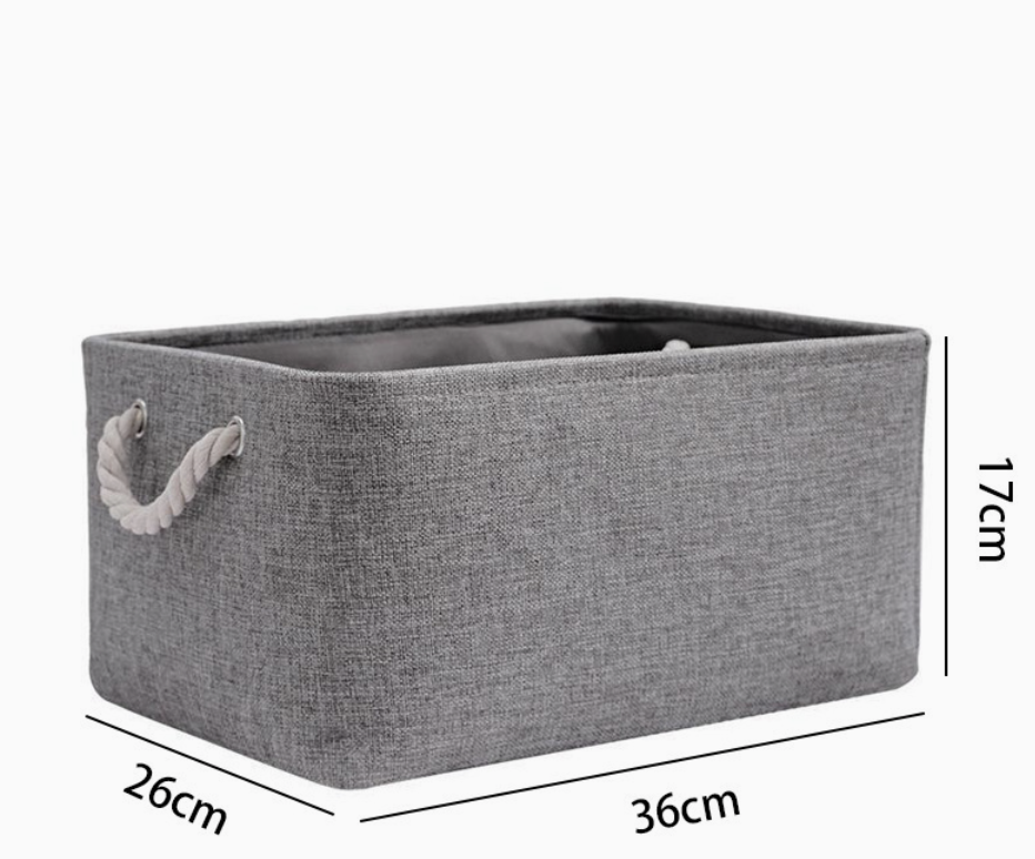 Foldable Linen Storage Basket Fabric Large Capacity Cosmetics Sundries Storage Box