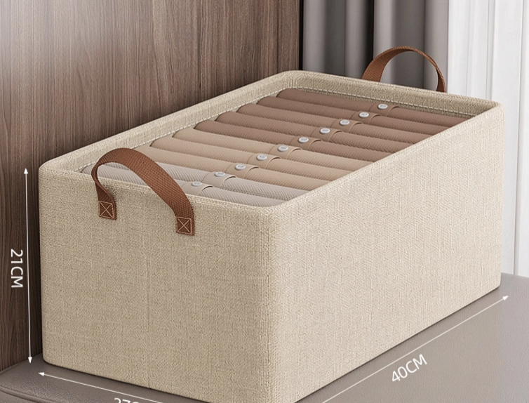 Organizer Box Wardrobe Storage Layering Artifact Foldable Clothes Pants Fabric Storage Basket