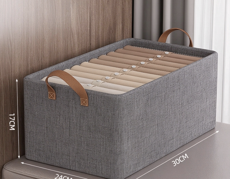 Organizer Box Wardrobe Storage Layering Artifact Foldable Clothes Pants Fabric Storage Basket