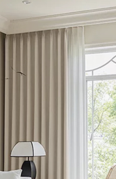 Double-Sided Chenille Curtains Full Blackout Cream Style Minimalist Bed Curtains