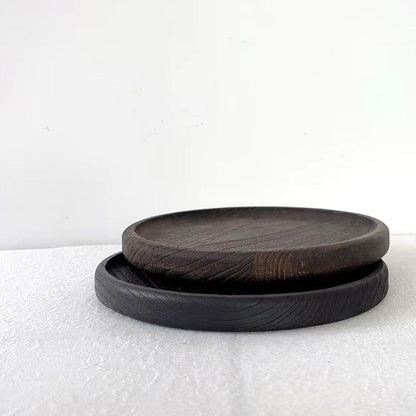 Wooden fire-resistant round display rack for balcony potted plants, fruit, and candies