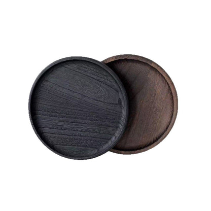 Wooden fire-resistant round display rack for balcony potted plants, fruit, and candies