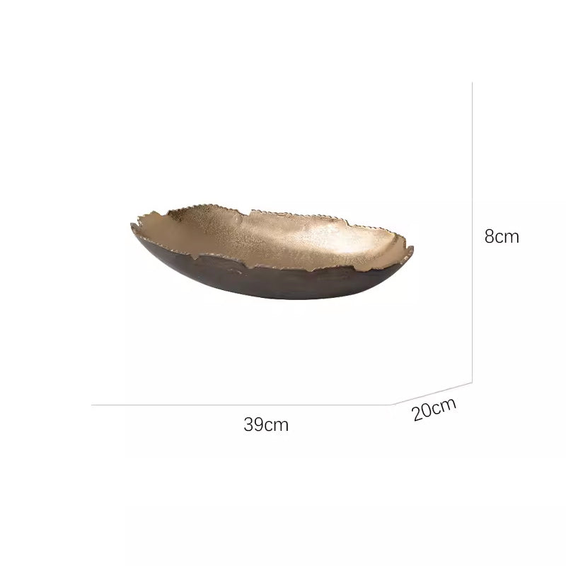 Modern Light-Luxury Oval Decorative Tray with Frayed Edges
