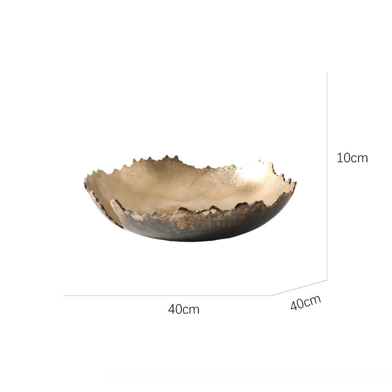 Modern Light-Luxury Oval Decorative Tray with Frayed Edges