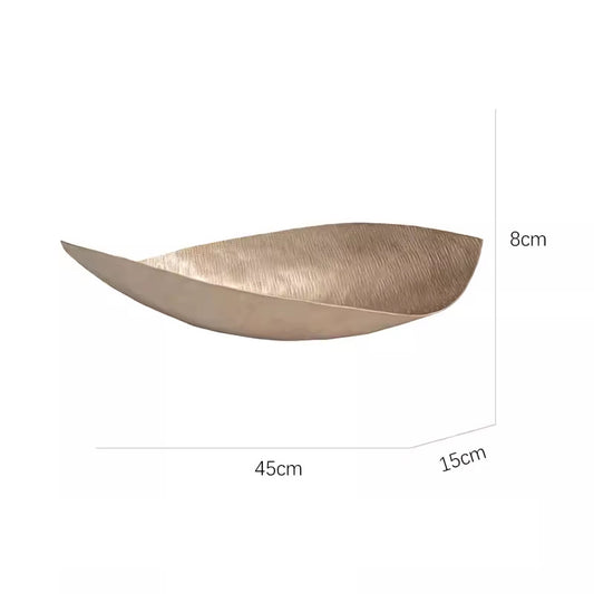 Vintage distressed antique bronze-gold oval fruit platter