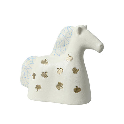Modern Abstract Hand-Painted Pony Ceramic Ornament