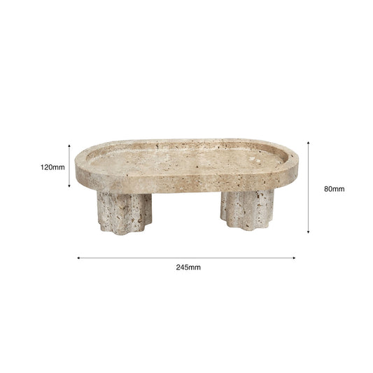 Marble high-legged fruit tray, decorative yellow cave stone fruit bowl, tabletop ornament