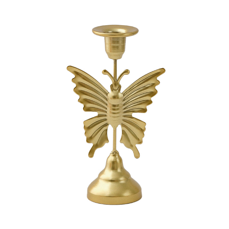 Retro dining table decor: vintage candlelight dinner accessories, minimalist candle holders and ornaments