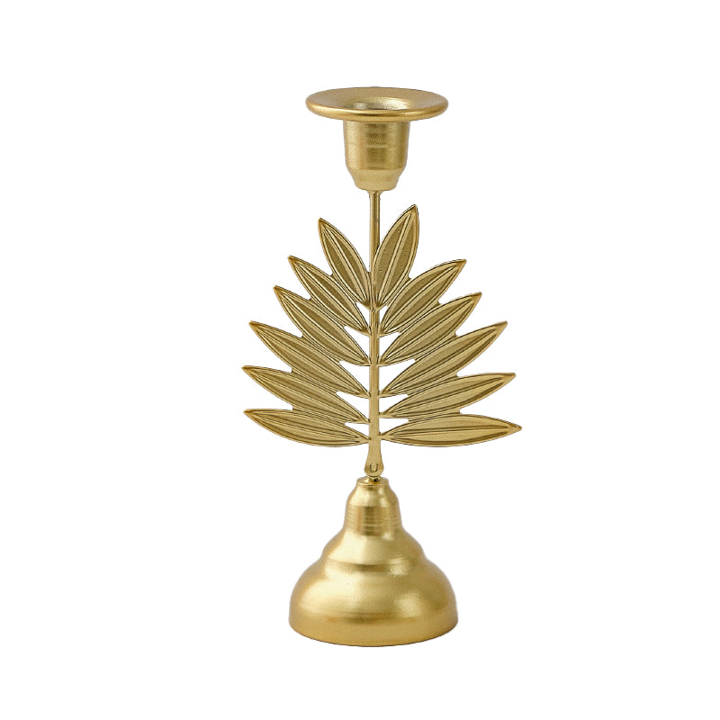 Retro dining table decor: vintage candlelight dinner accessories, minimalist candle holders and ornaments