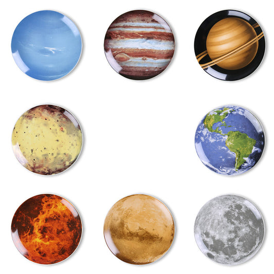 Creative wall decor: modern ceramic wall hanging featuring a space planet and astronaut design for the living room