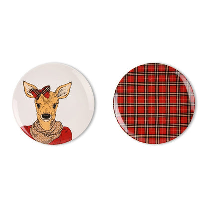 Simple cartoon deer wall decoration: ceramic plate, hanging display plate, wall-mounted ornament