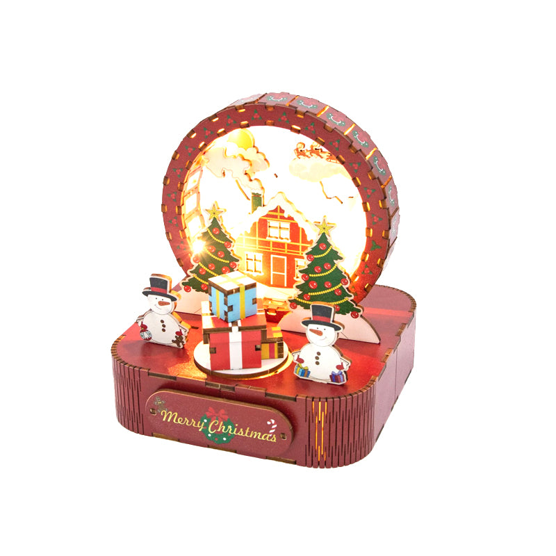Hand-assembled rotating music box desktop ornament