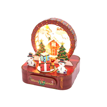 Hand-assembled rotating music box desktop ornament