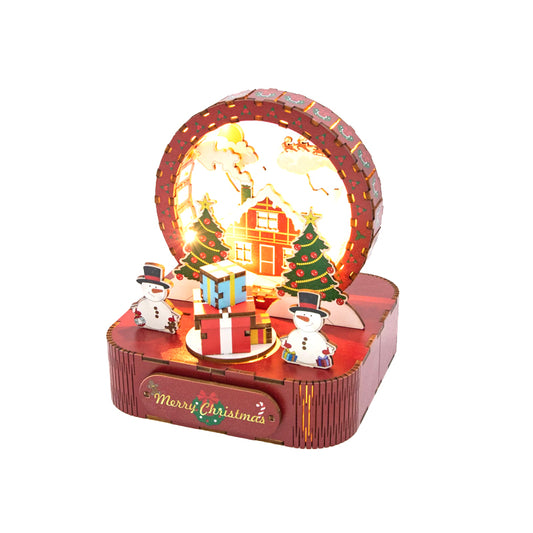 Hand-assembled rotating music box desktop ornament
