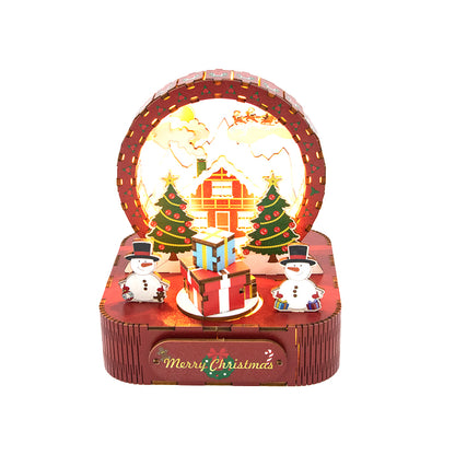 Hand-assembled rotating music box desktop ornament