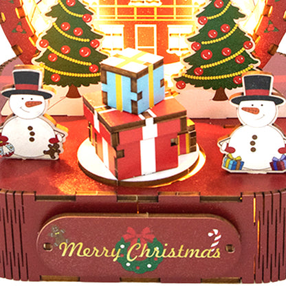 Hand-assembled rotating music box desktop ornament