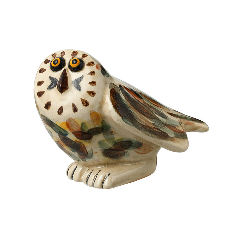 Modern abstract hand-painted bird-shaped ceramic decorative piece