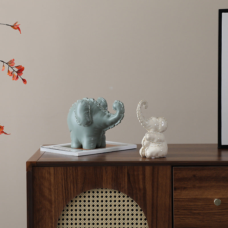 Modern Abstract & Playful Elephant Ceramic Decorative Small Ornament
