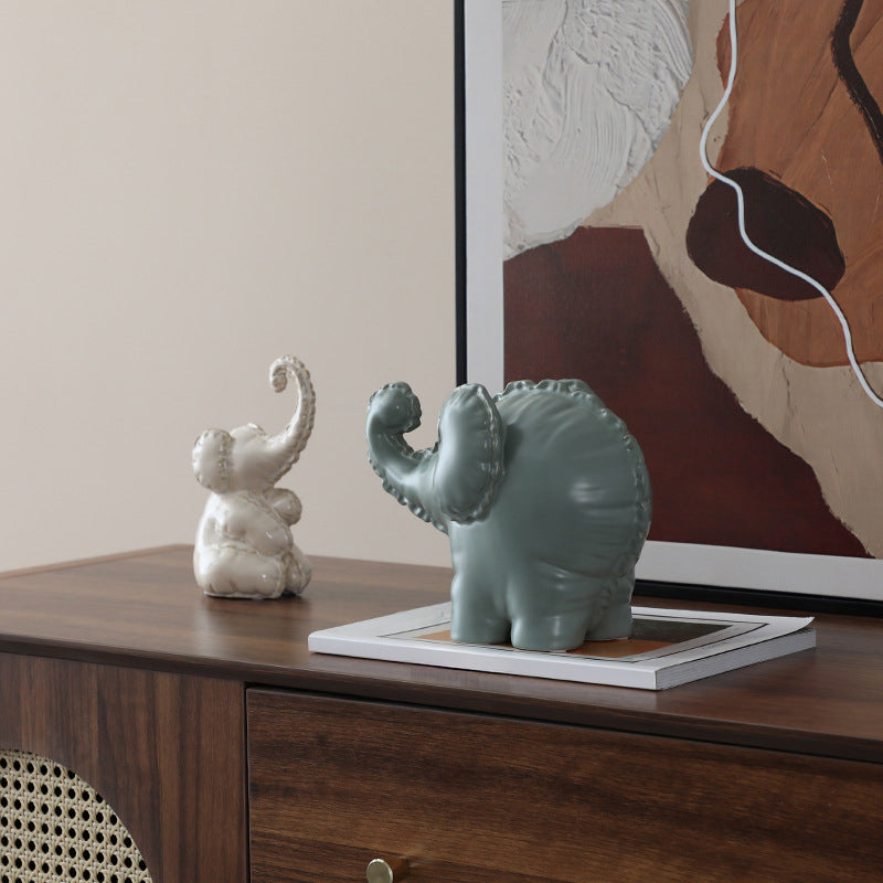 Modern Abstract & Playful Elephant Ceramic Decorative Small Ornament