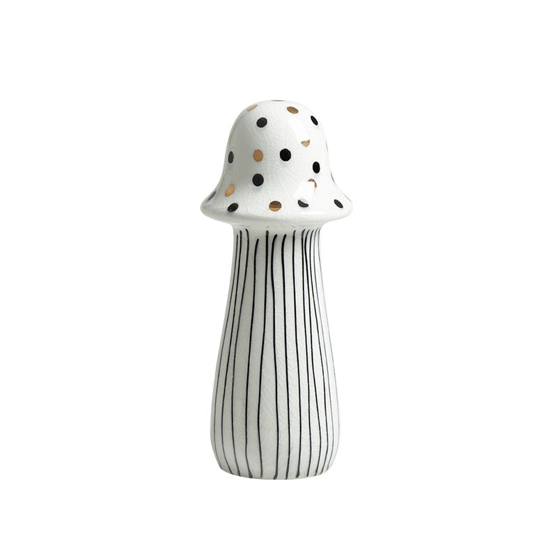 Modern hand-painted ceramic polka-dot mushroom decorative piece