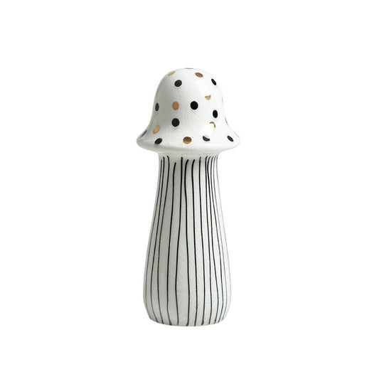Modern hand-painted ceramic polka-dot mushroom decorative piece