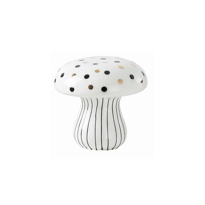 Modern hand-painted ceramic polka-dot mushroom decorative piece