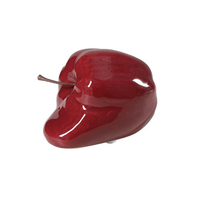 Abstract and whimsical apple ceramic ornament