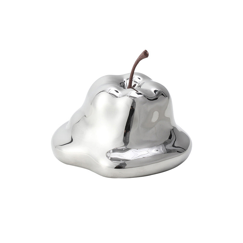 Abstract and whimsical apple ceramic ornament
