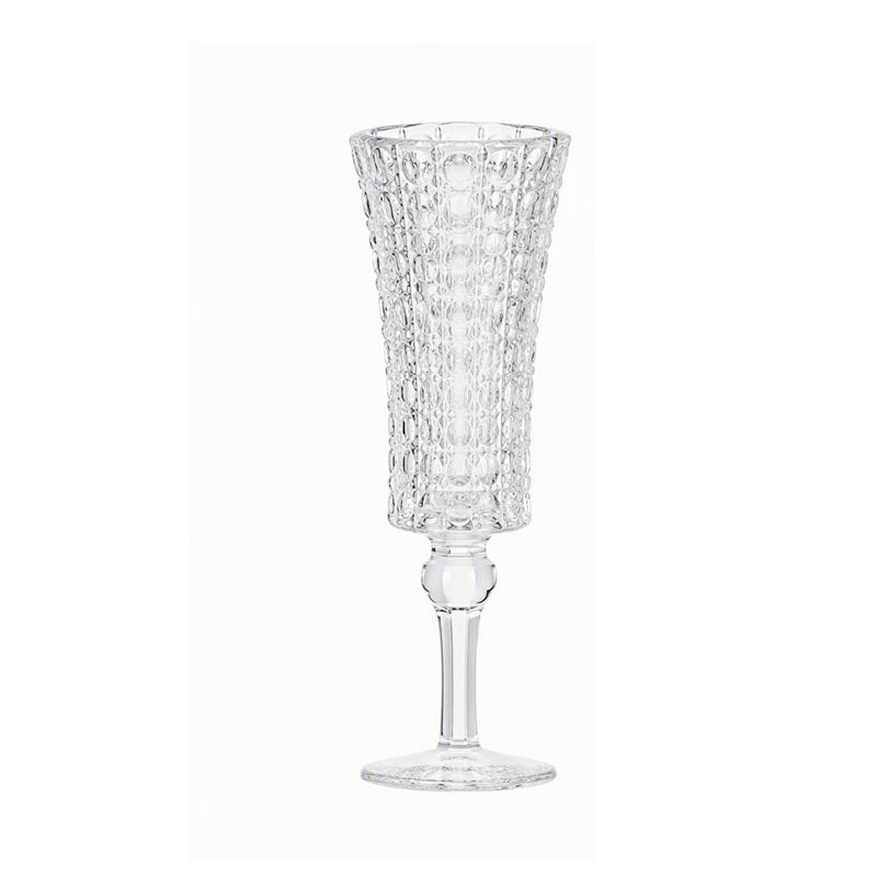Gemstone-patterned relief stemmed glass cup