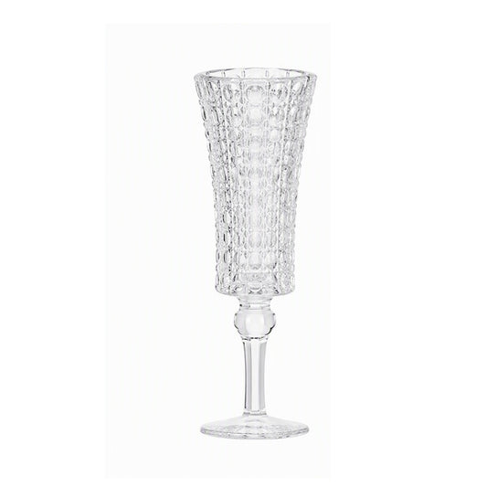 Gemstone-patterned relief stemmed glass cup
