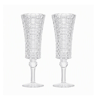 Gemstone-patterned relief stemmed glass cup