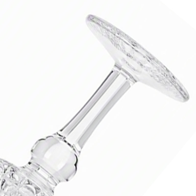 Gemstone-patterned relief stemmed glass cup