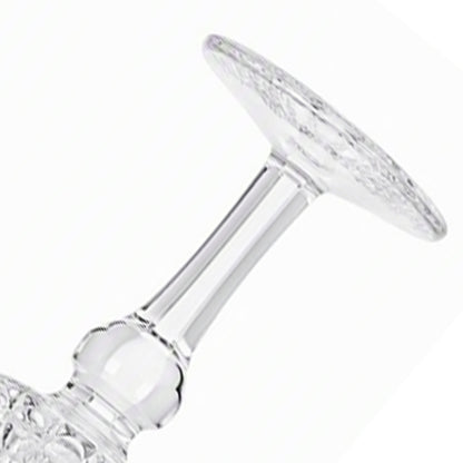 Gemstone-patterned relief stemmed glass cup