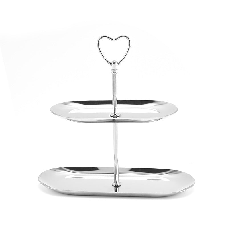Stainless steel oval decorative snack stand in a light luxury style