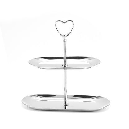 Stainless steel oval decorative snack stand in a light luxury style