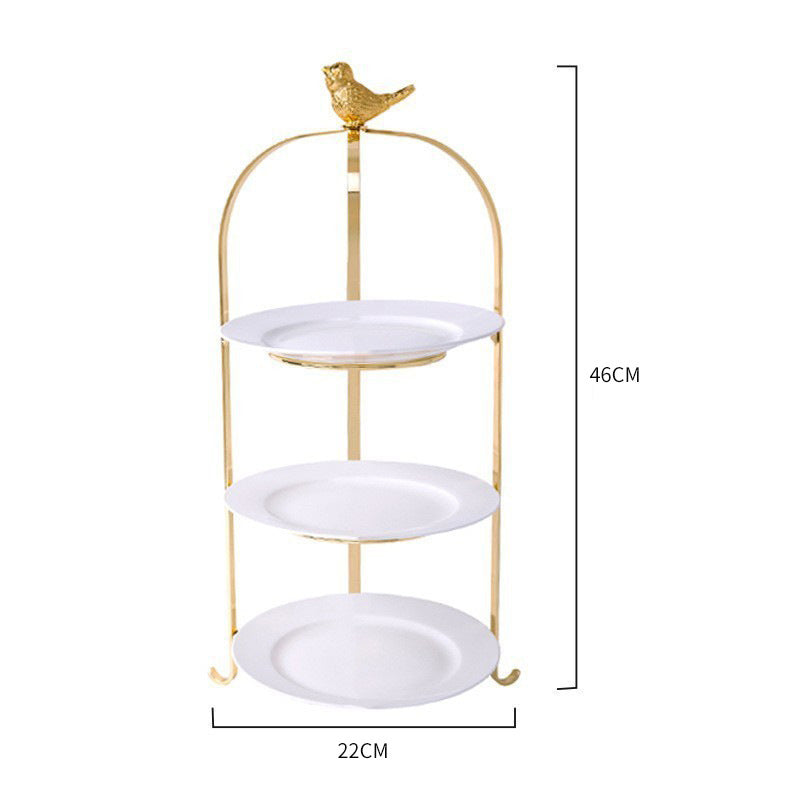 Three-tier exquisite dessert display rack ¨C European-inspired, understated luxury, and minimalist design