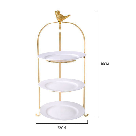 Three-tier exquisite dessert display rack ¨C European-inspired, understated luxury, and minimalist design