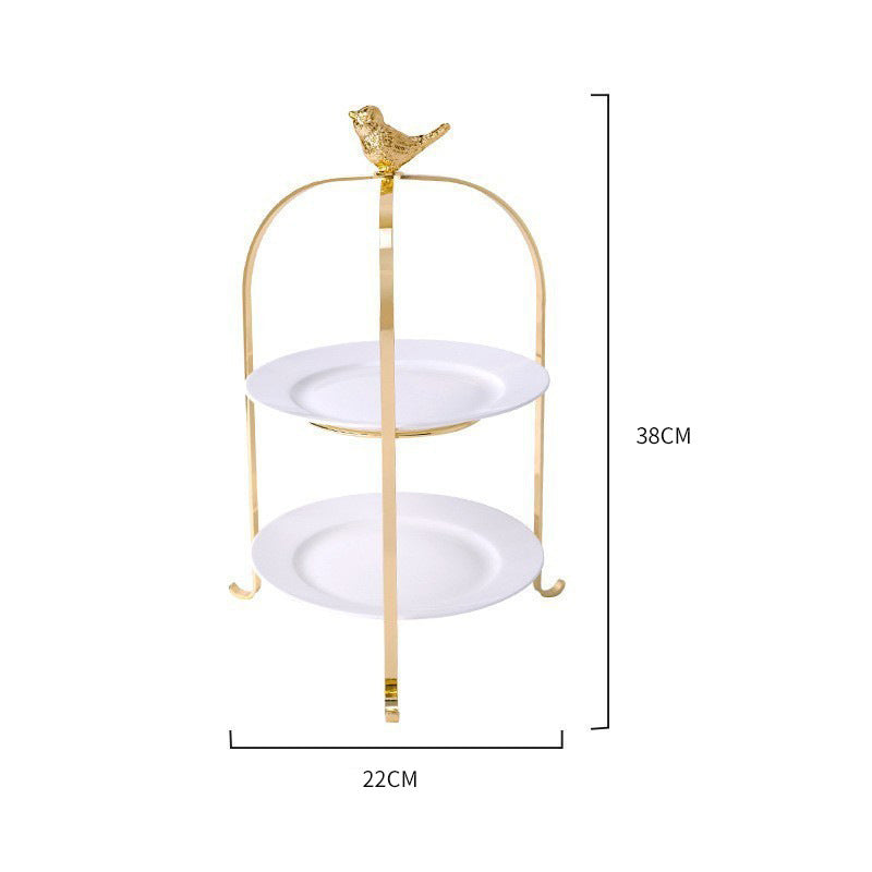 Three-tier exquisite dessert display rack ¨C European-inspired, understated luxury, and minimalist design