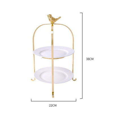 Three-tier exquisite dessert display rack ¨C European-inspired, understated luxury, and minimalist design