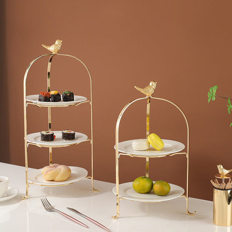 Three-tier exquisite dessert display rack ¨C European-inspired, understated luxury, and minimalist design