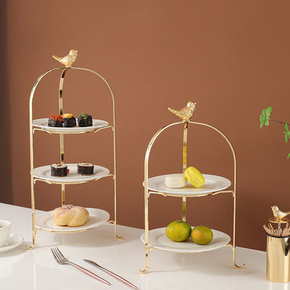 Three-tier exquisite dessert display rack ¨C European-inspired, understated luxury, and minimalist design