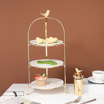 Three-tier exquisite dessert display rack ¨C European-inspired, understated luxury, and minimalist design