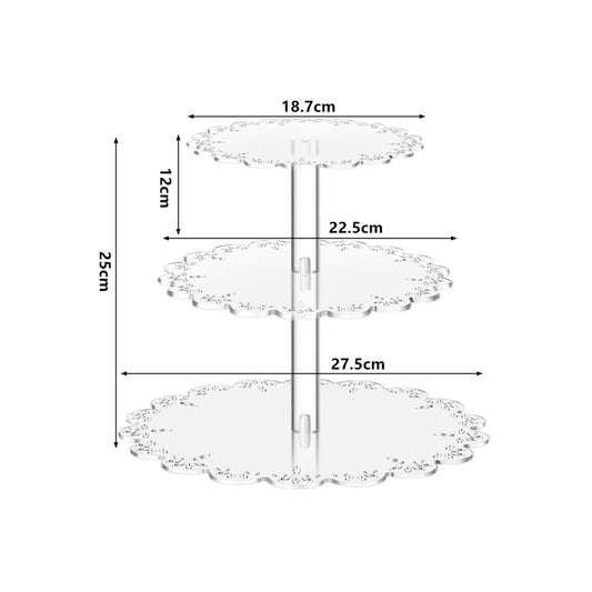3-tier or 4-tier floral acrylic paper cup dessert stand