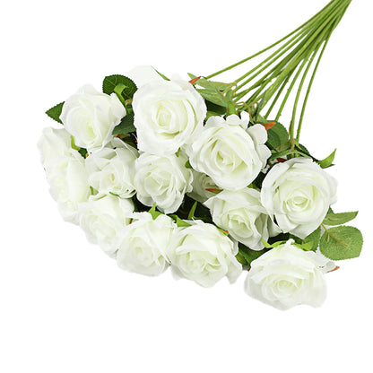 Simulated pearl rose bouquet of preserved flowers