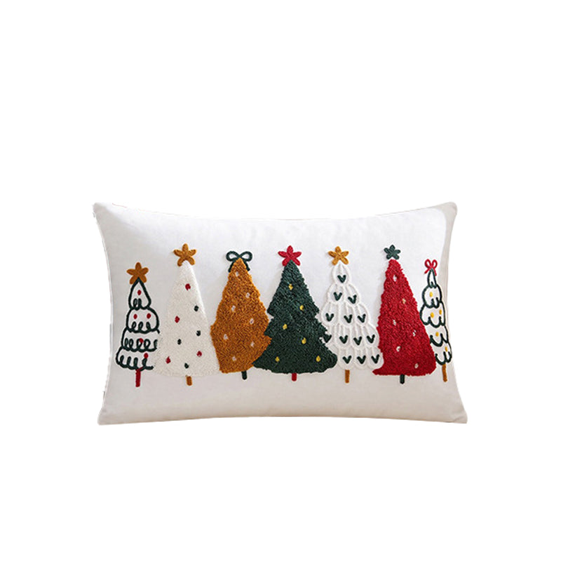 Nordic-style Colorful Christmas Tree Cushion Cover with Filling