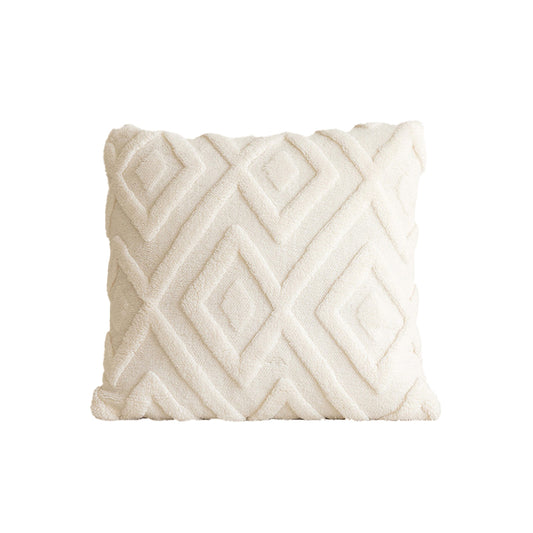 Diamond-patterned plush cushion cover ¨C modern minimalist designԼ